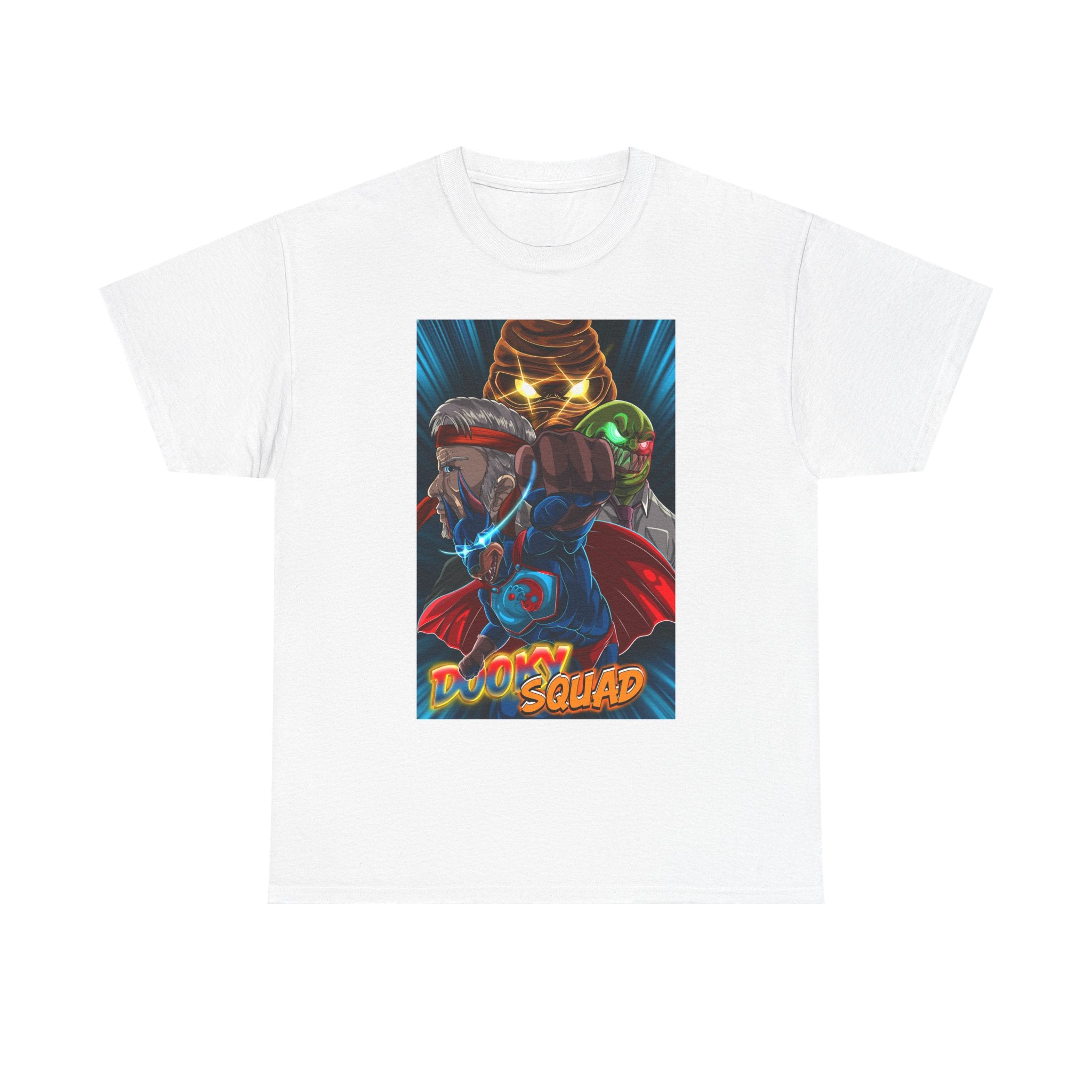 Gloom Squad retro sci-fi graphic tee, vintage comic superhero poster style