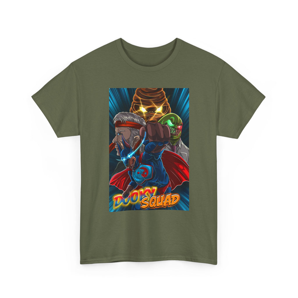 Gloom Squad retro sci-fi graphic tee, vintage comic superhero poster style