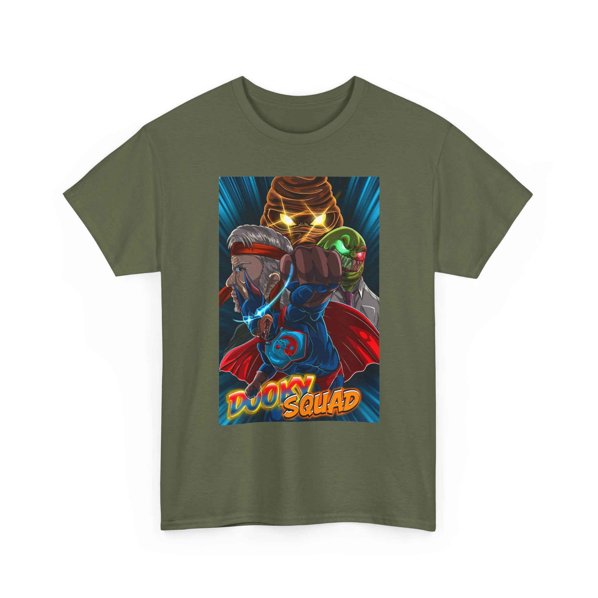 Gloom Squad retro sci-fi graphic tee, vintage comic superhero poster style