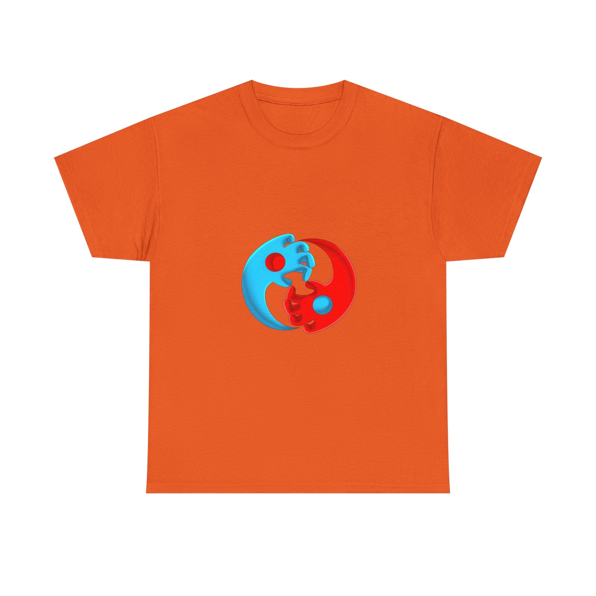 Yin-Yang Hands Tee — Red & Blue Design T-Shirt