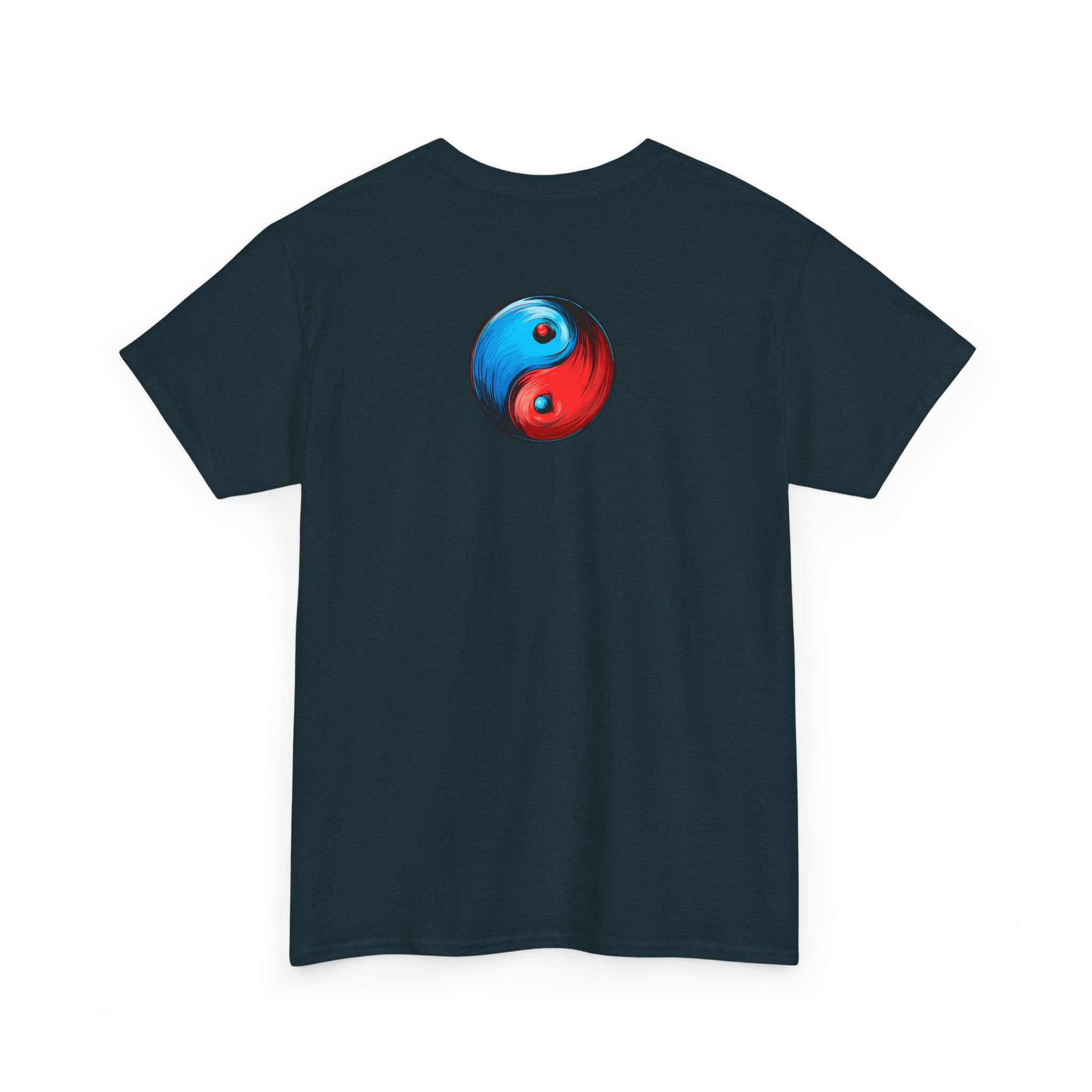 Dooky Squad manga comic tee with neon yin yang back print