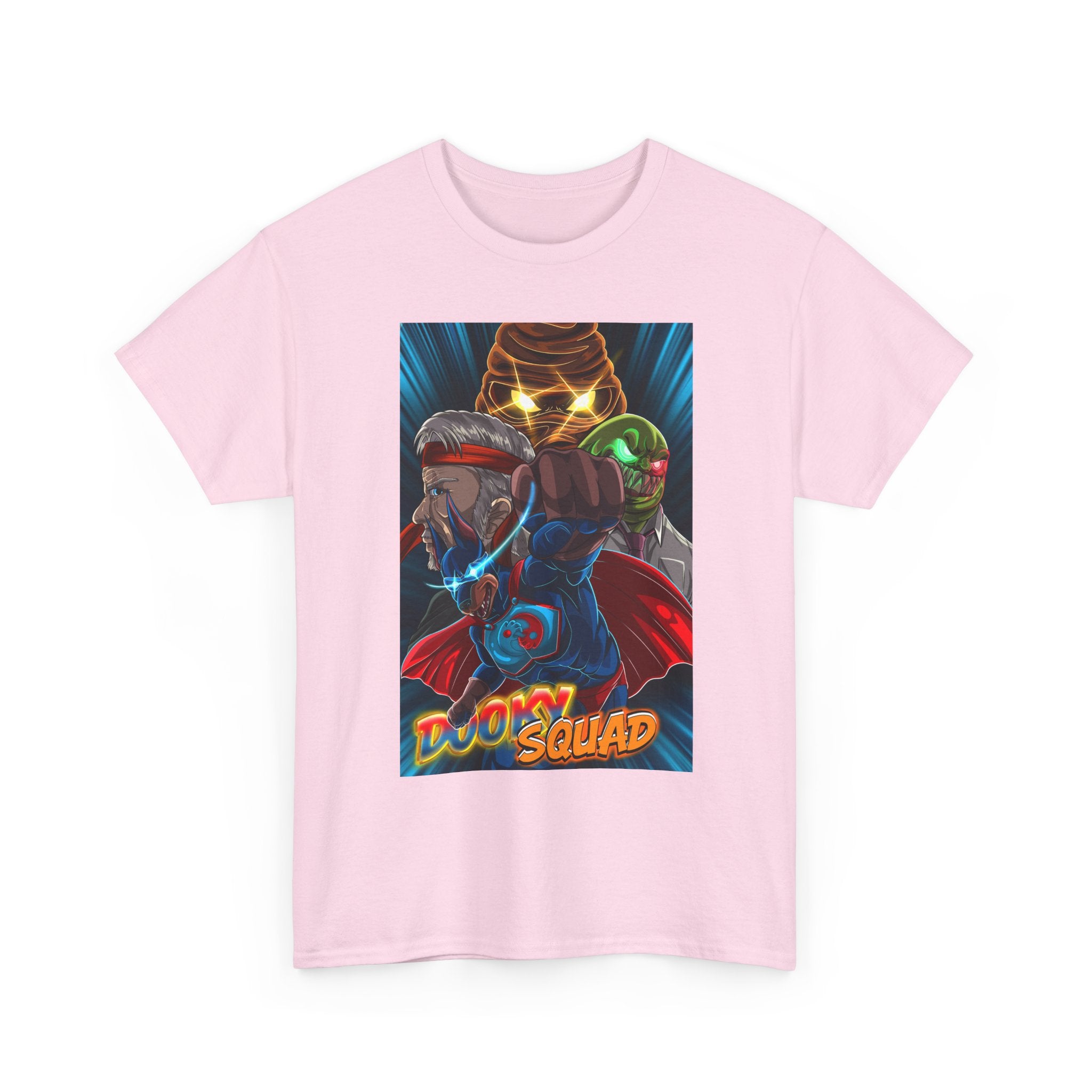 Gloom Squad retro sci-fi graphic tee, vintage comic superhero poster style