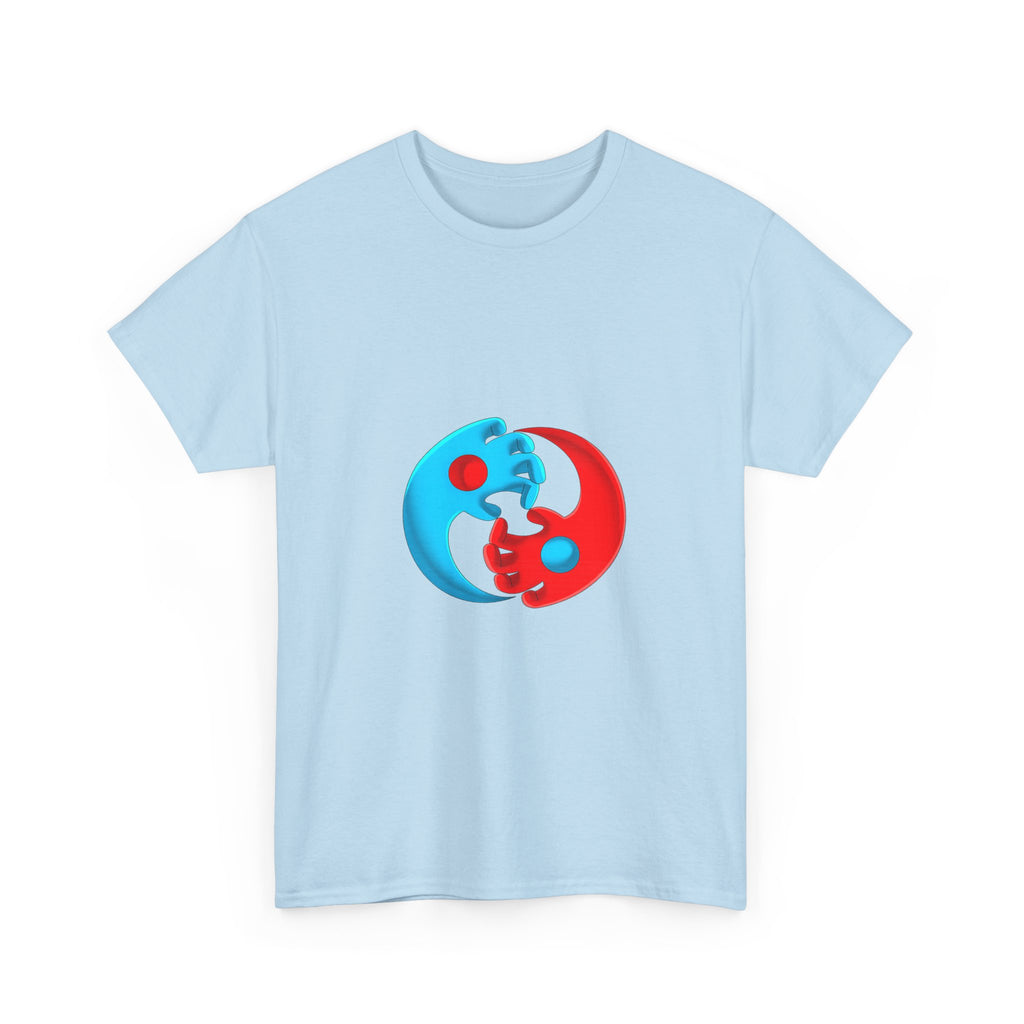 Yin-Yang Hands Tee — Red & Blue Design T-Shirt