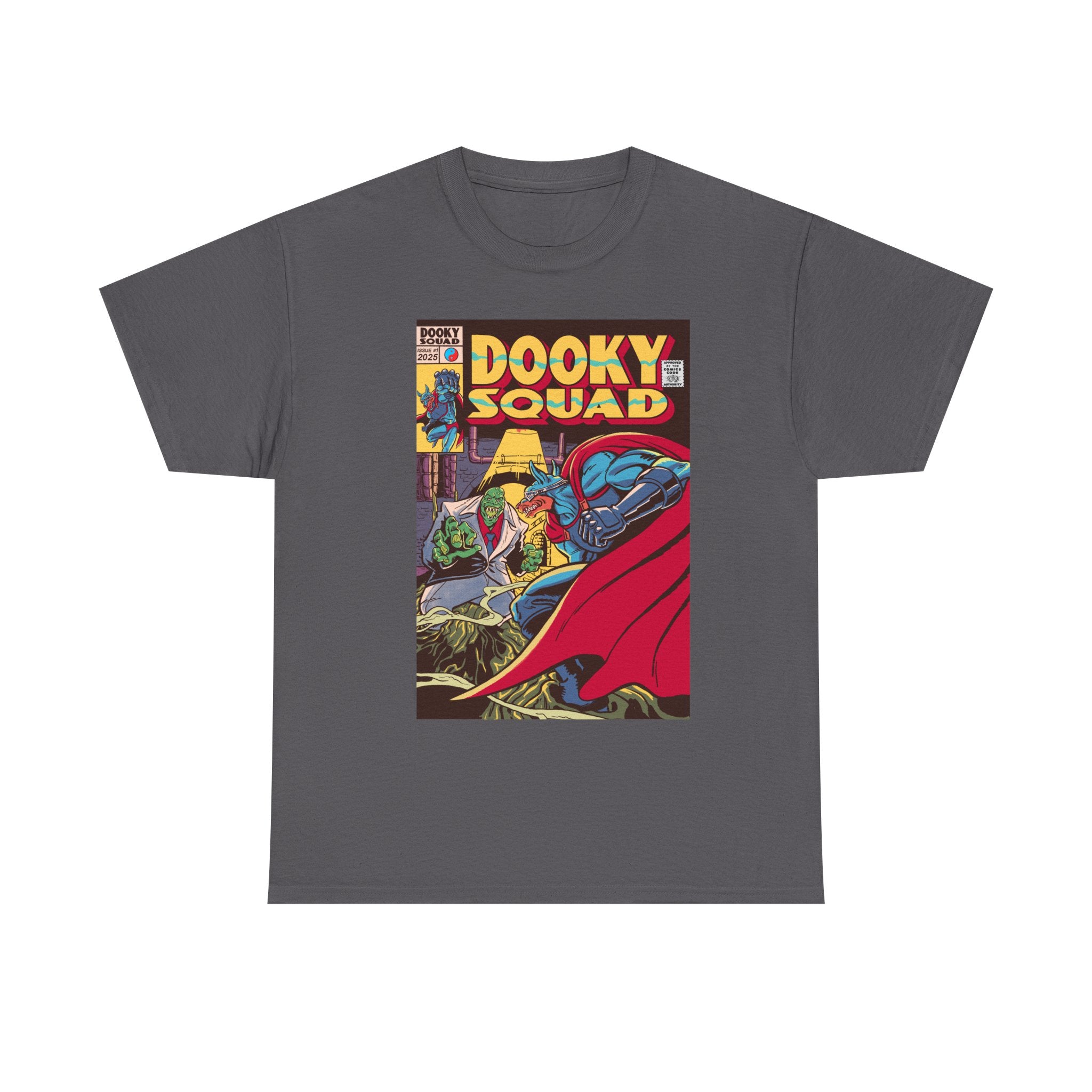 Dooky Squad Issue #1 retro comic cover tee, superhero graphic