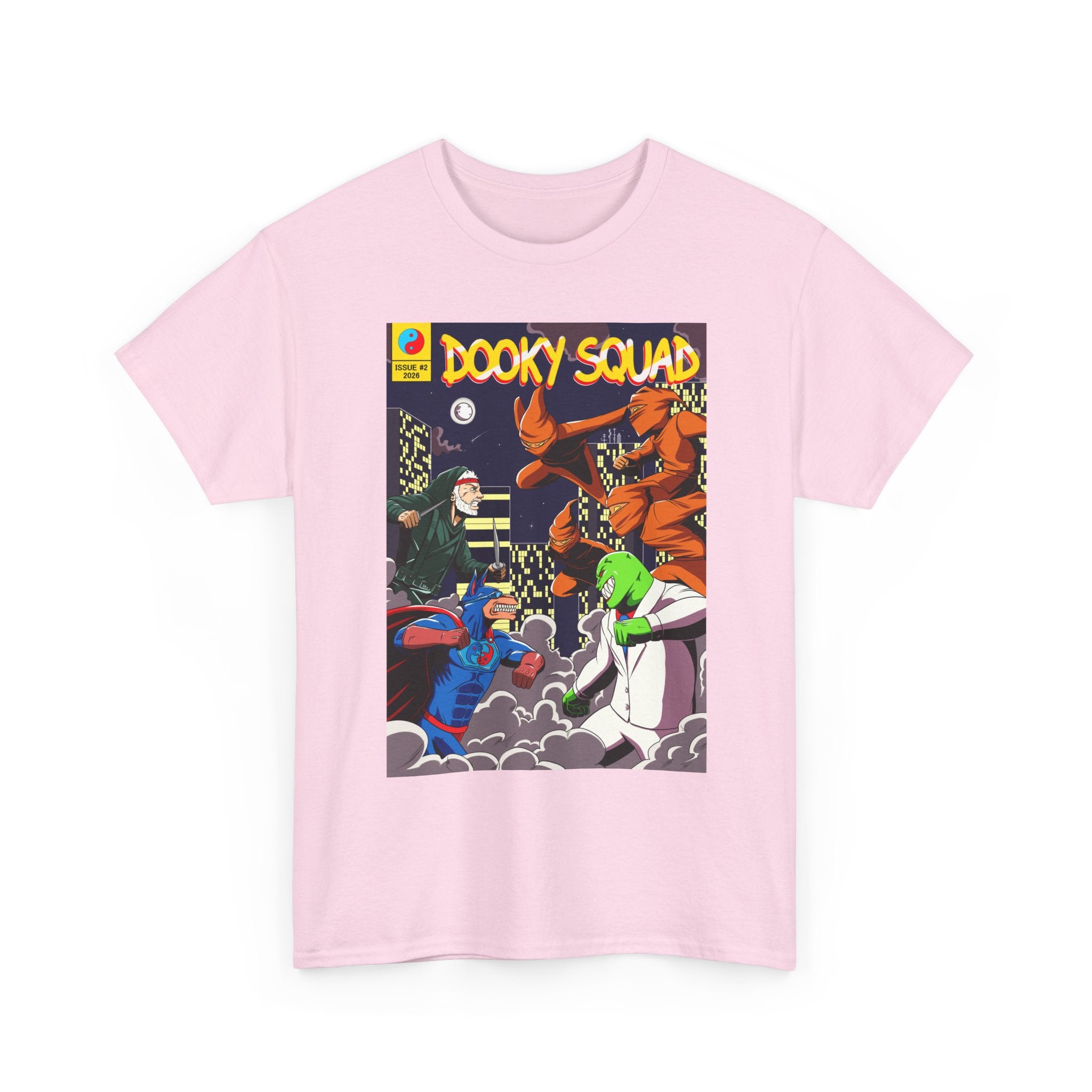 Dooky Squad Issue #2 comic cover tee, cartoon monster battle graphic