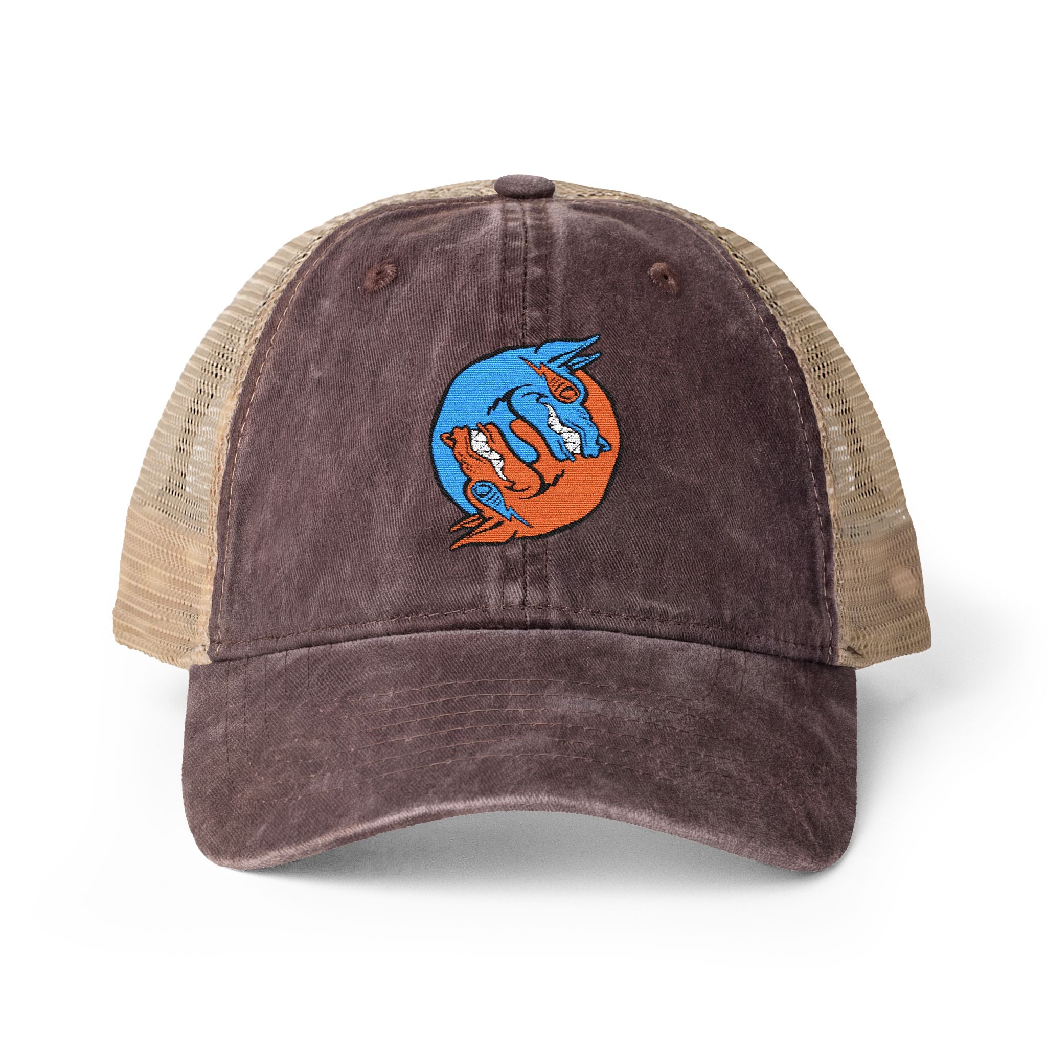 Dooky Squad yin yang women's washed mesh-back trucker cap