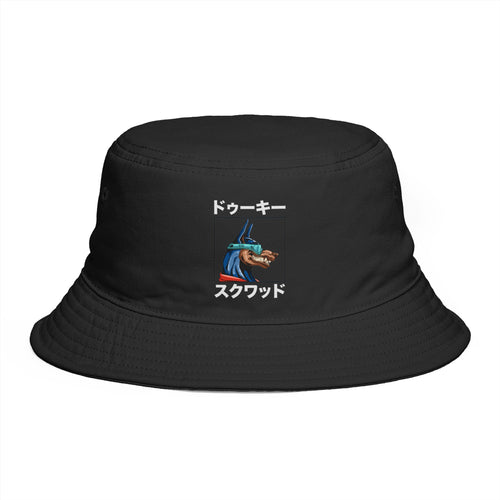 Dooky Squad manga design bucket hat with Katta Kanna text