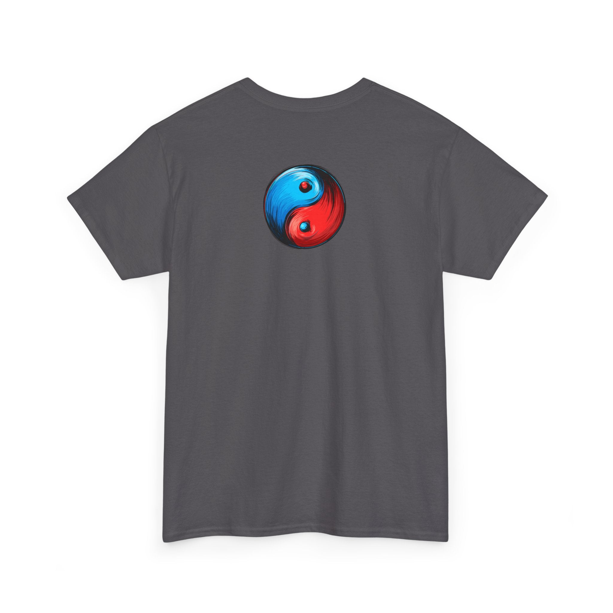 Dooky Squad manga comic tee with neon yin yang back print