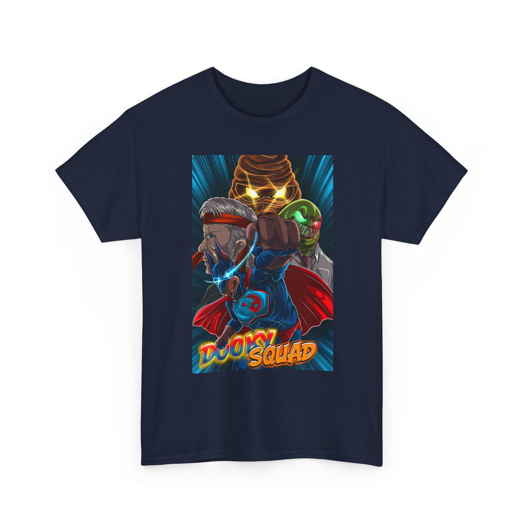 Gloom Squad retro sci-fi graphic tee, vintage comic superhero poster style