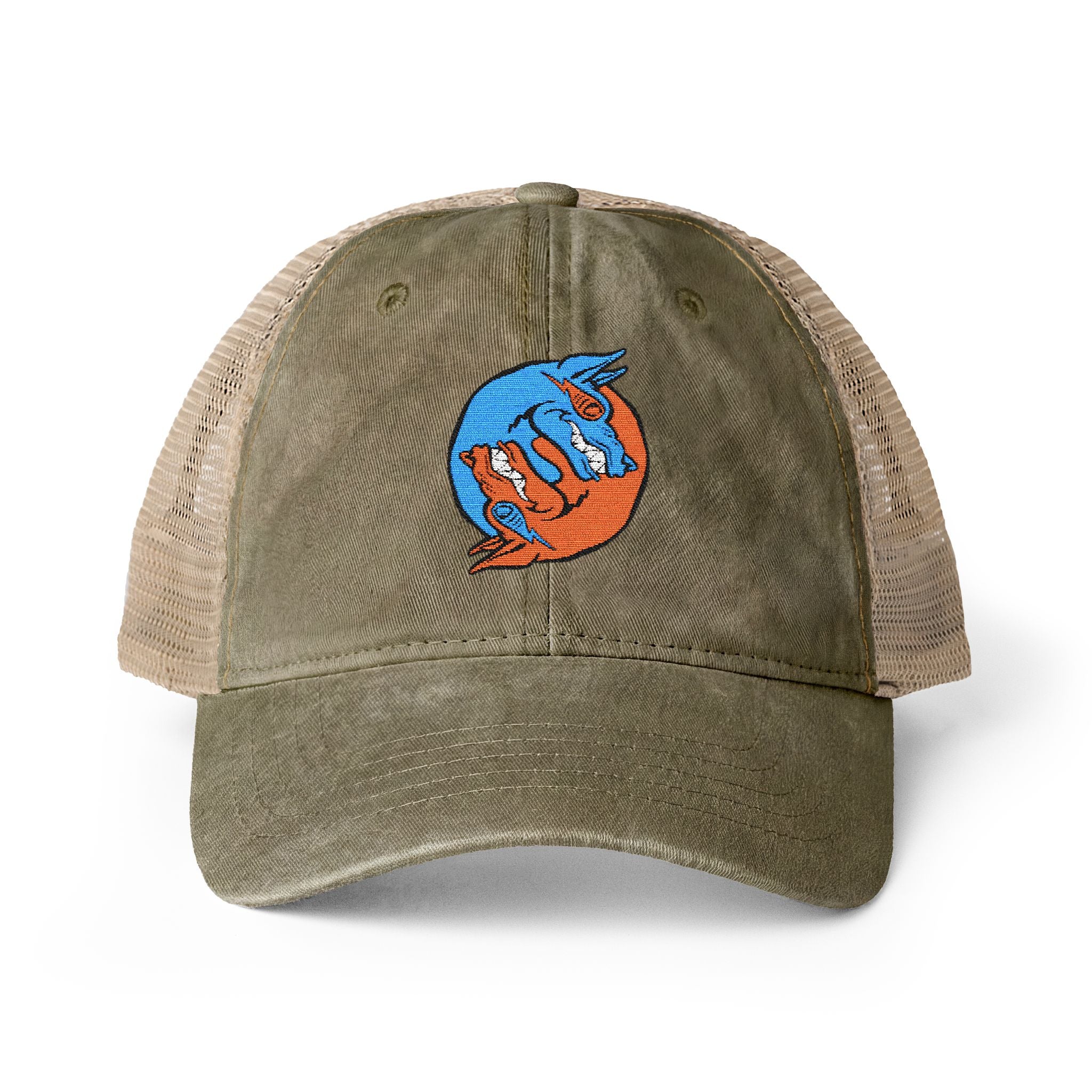 Dooky Squad yin yang women's washed mesh-back trucker cap