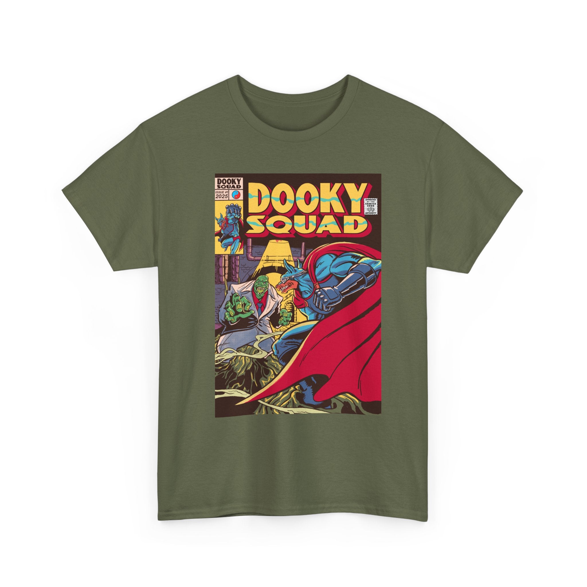 Dooky Squad Issue #1 retro comic cover tee, superhero graphic
