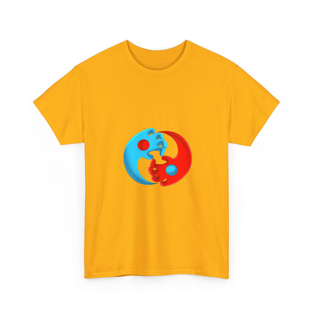 Yin-Yang Hands Tee — Red & Blue Design T-Shirt