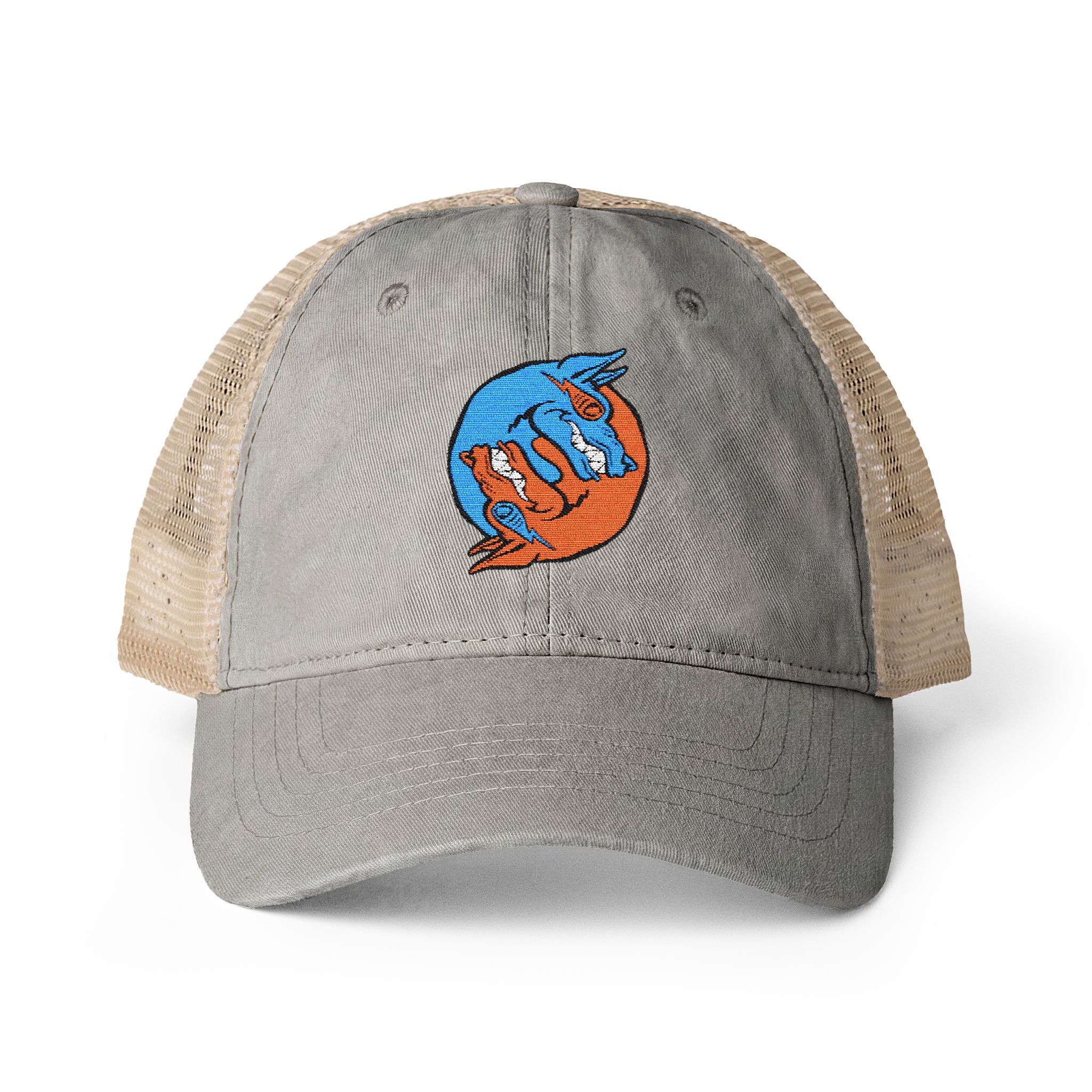Dooky Squad yin yang women's washed mesh-back trucker cap