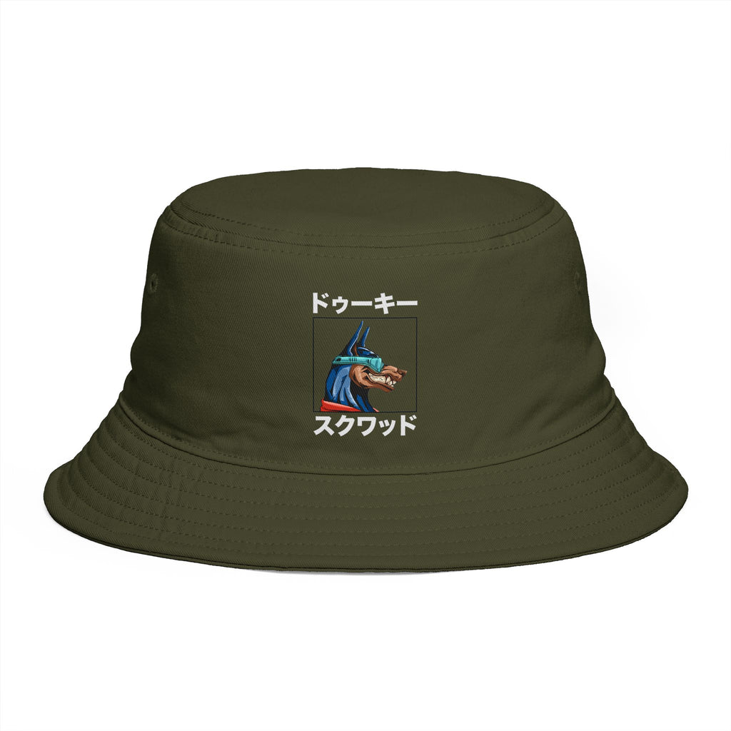 Dooky Squad manga design bucket hat with Katta Kanna text