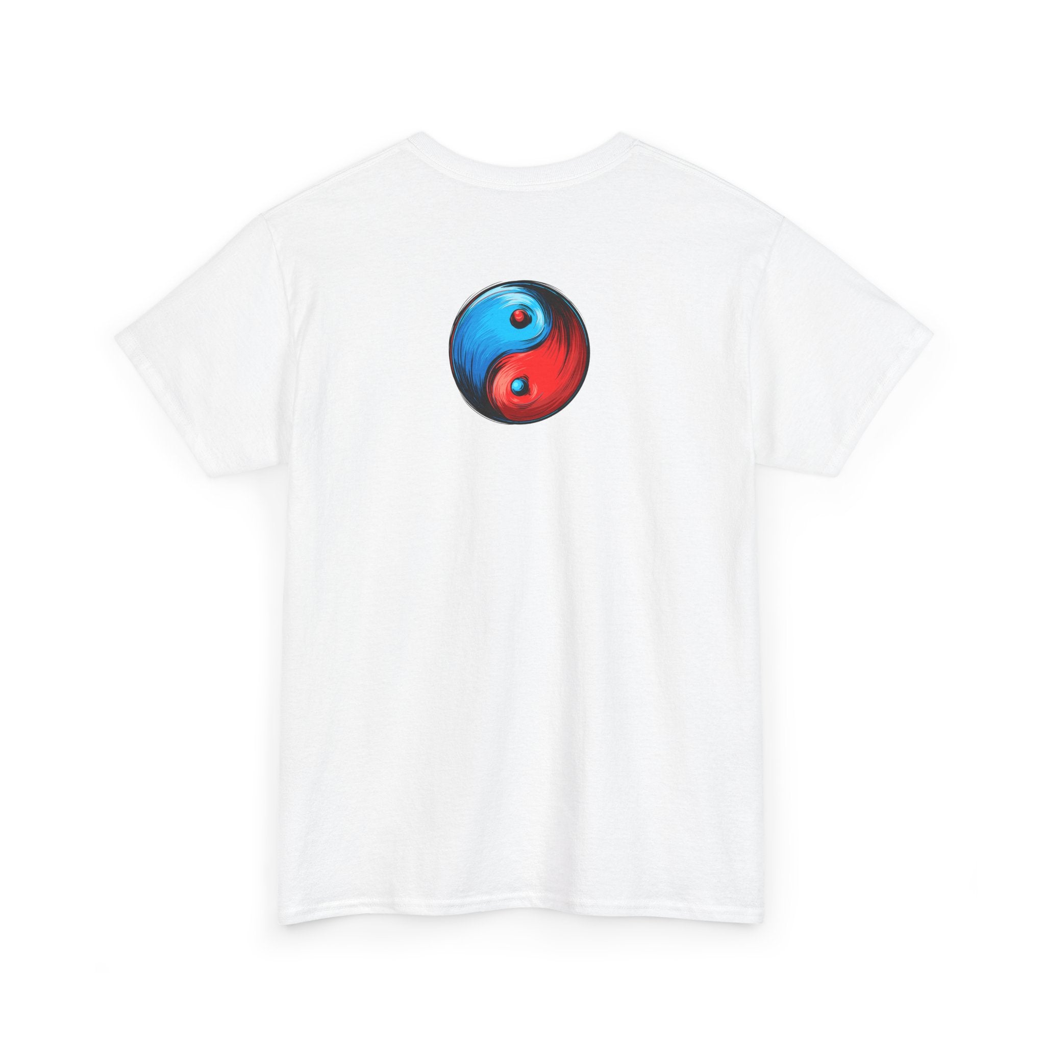 Dooky Squad manga comic tee with neon yin yang back print