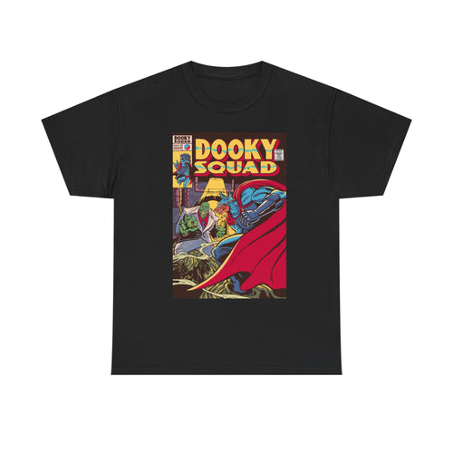 Dooky Squad Issue #1 retro comic cover tee, superhero graphic