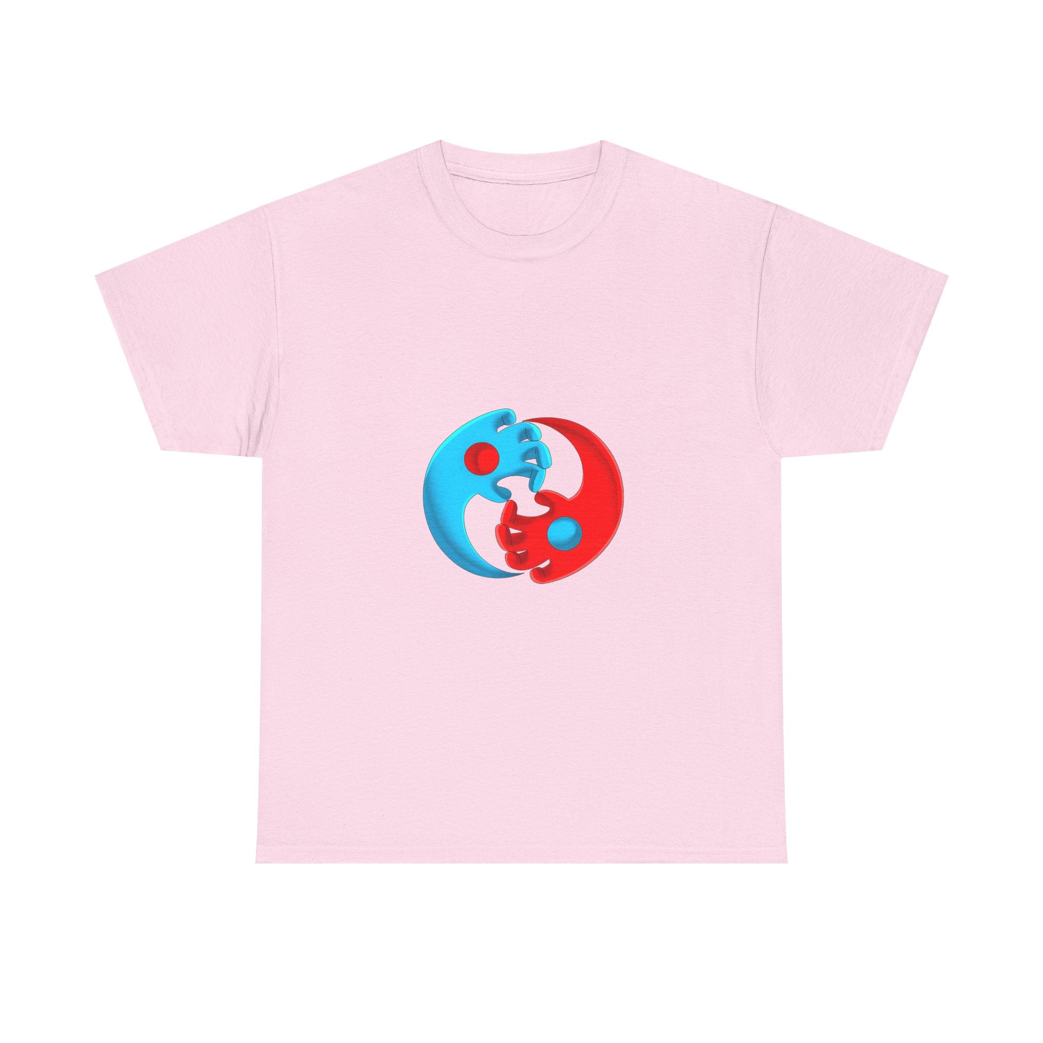 Yin-Yang Hands Tee — Red & Blue Design T-Shirt