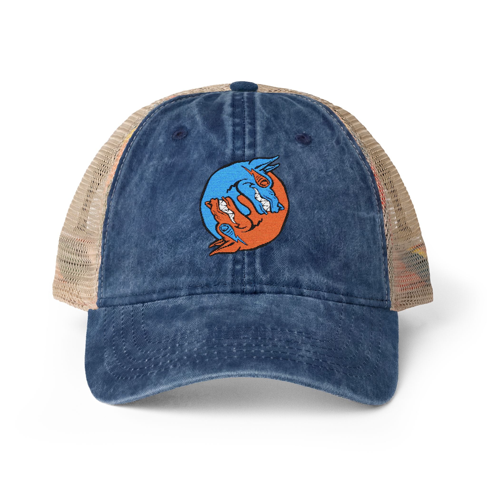 Dooky Squad yin yang women's washed mesh-back trucker cap