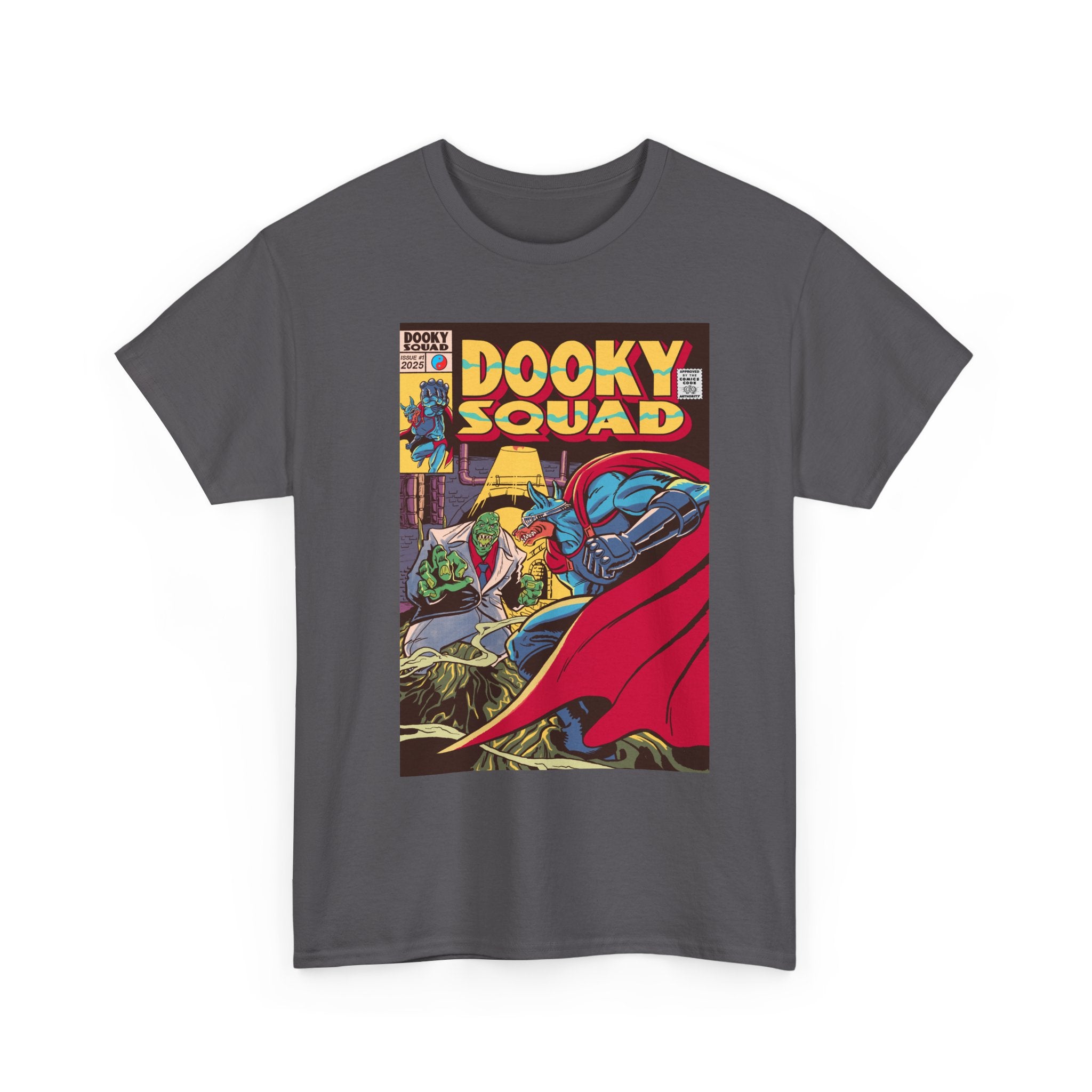 Dooky Squad Issue #1 retro comic cover tee, superhero graphic