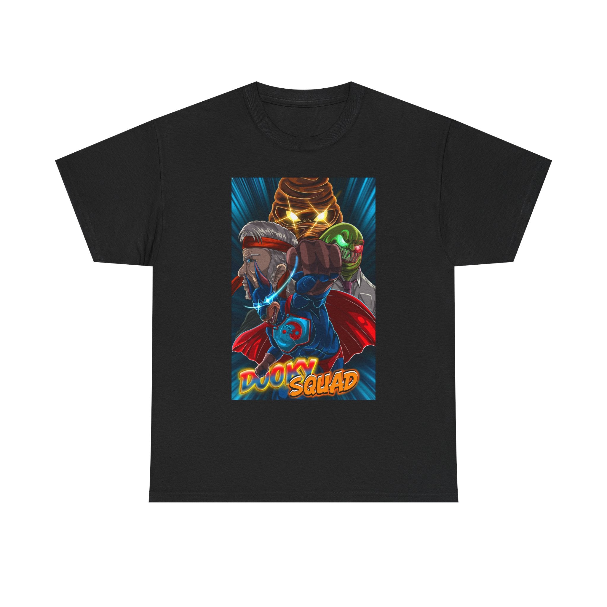 Gloom Squad retro sci-fi graphic tee, vintage comic superhero poster style