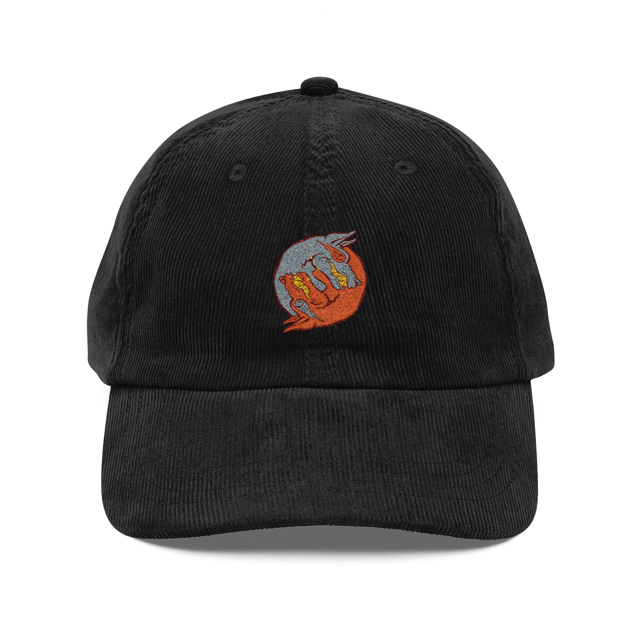 Embroidered Dooky Squad yin yang vintage corduroy cap