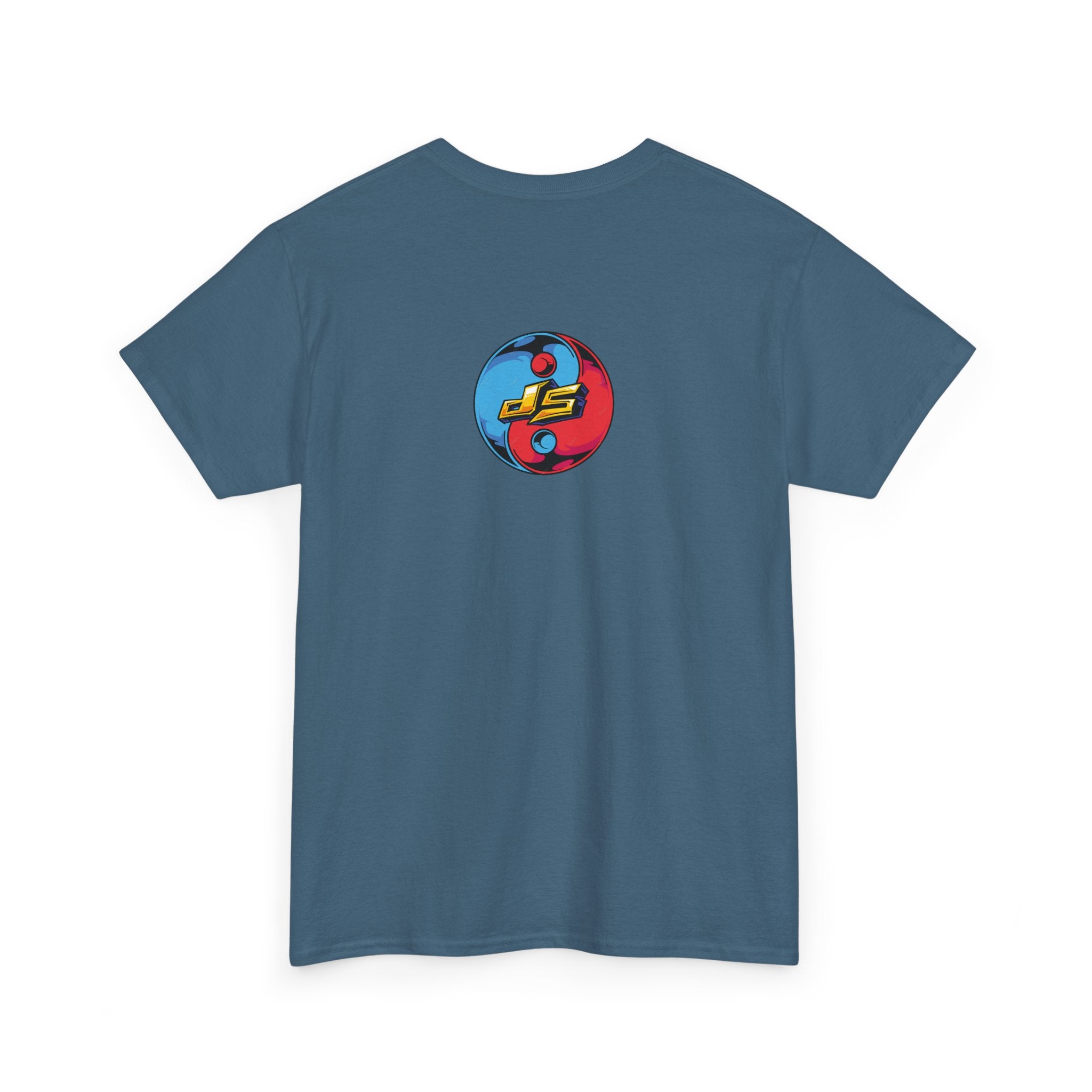 Dooky Squad graffiti characters tee, colorful street-art yin yang back