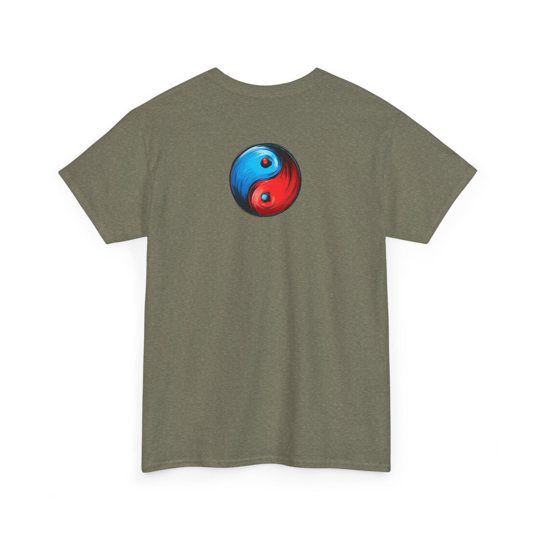 Dooky Squad manga comic tee with neon yin yang back print