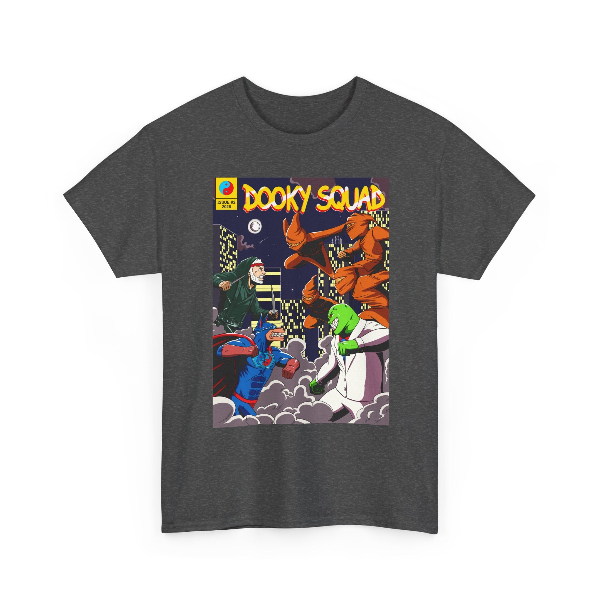 Dooky Squad Issue #2 comic cover tee, cartoon monster battle graphic