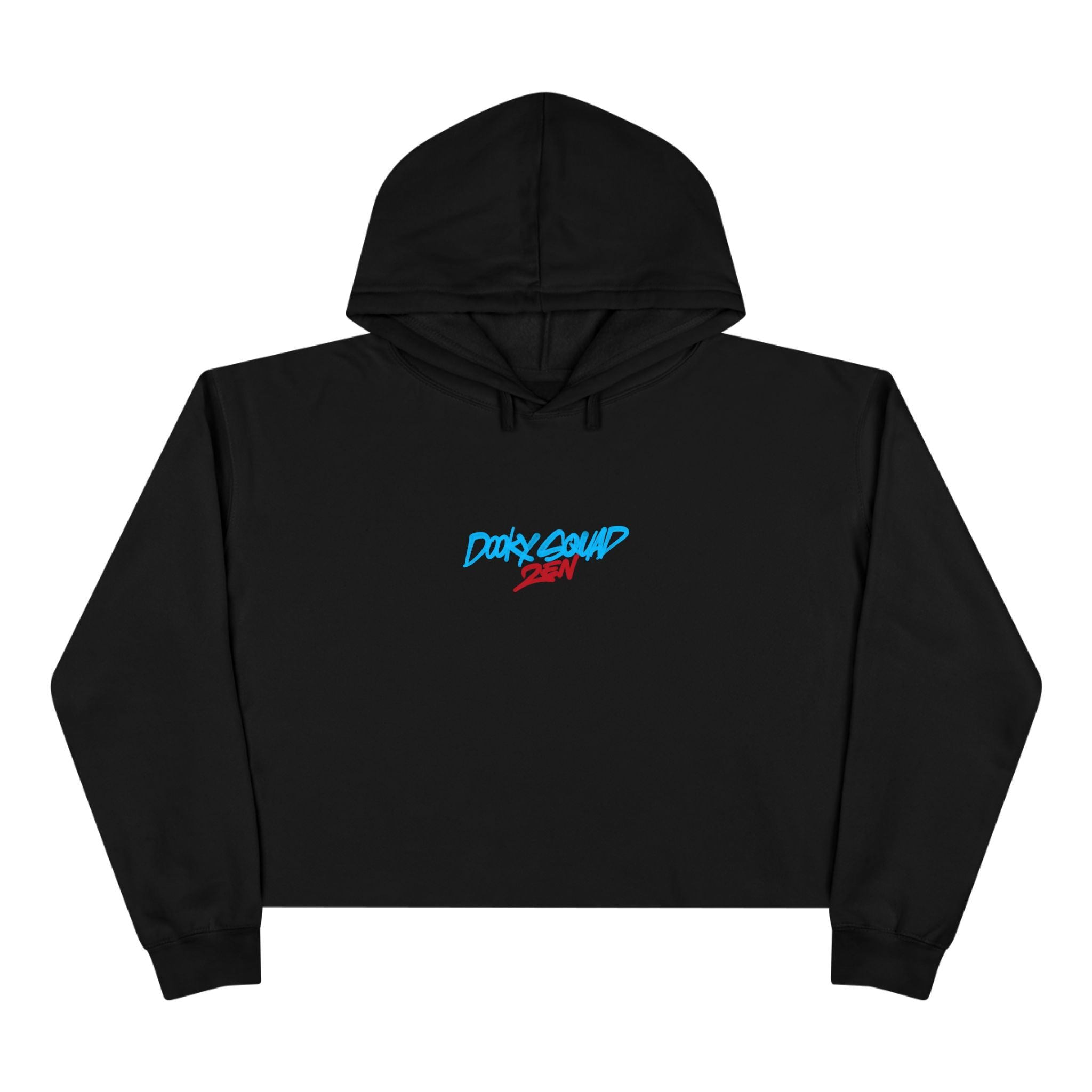 Crop Hoodie — Doberman Anime Graphic Cropped Hoodie with Japanese Text