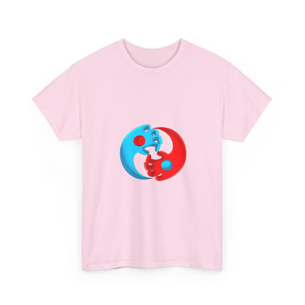 Yin-Yang Hands Tee — Red & Blue Design T-Shirt