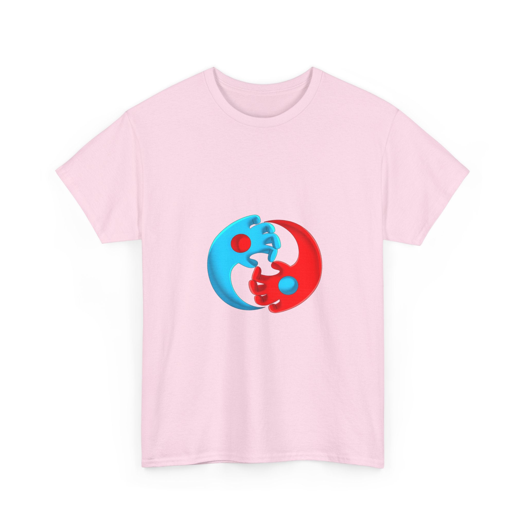 Yin-Yang Hands Tee — Red & Blue Design T-Shirt