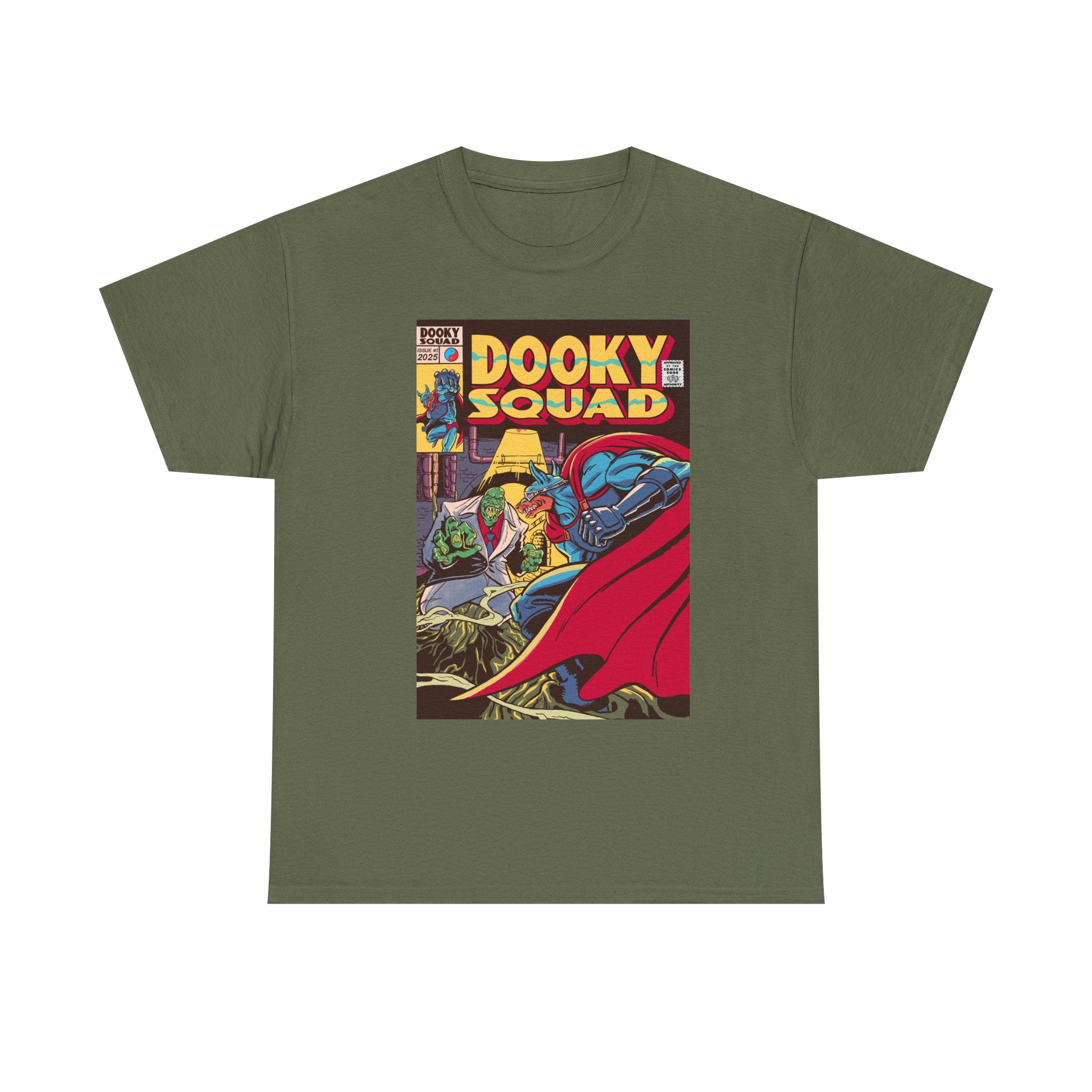 Dooky Squad Issue #1 retro comic cover tee, superhero graphic