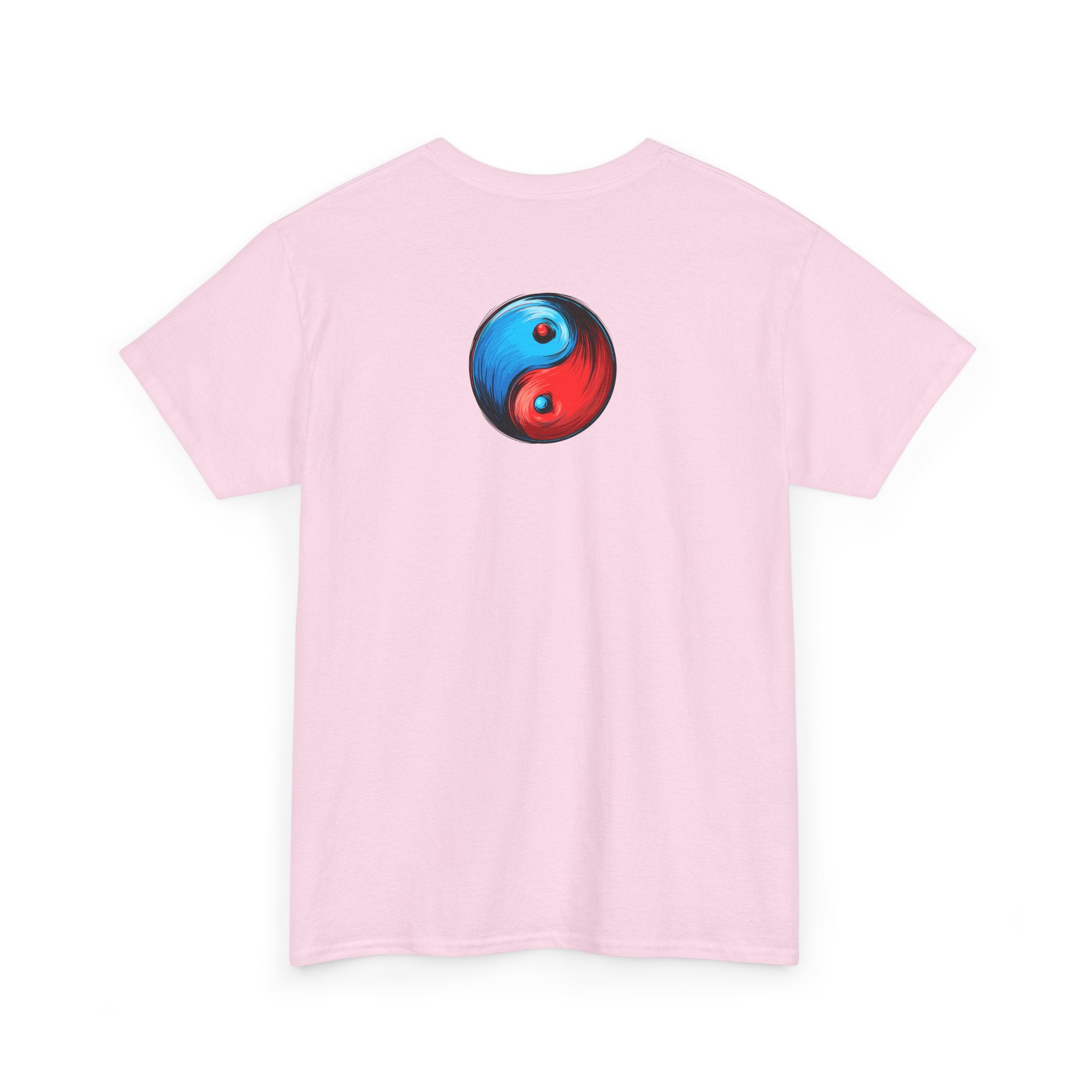 Dooky Squad manga comic tee with neon yin yang back print
