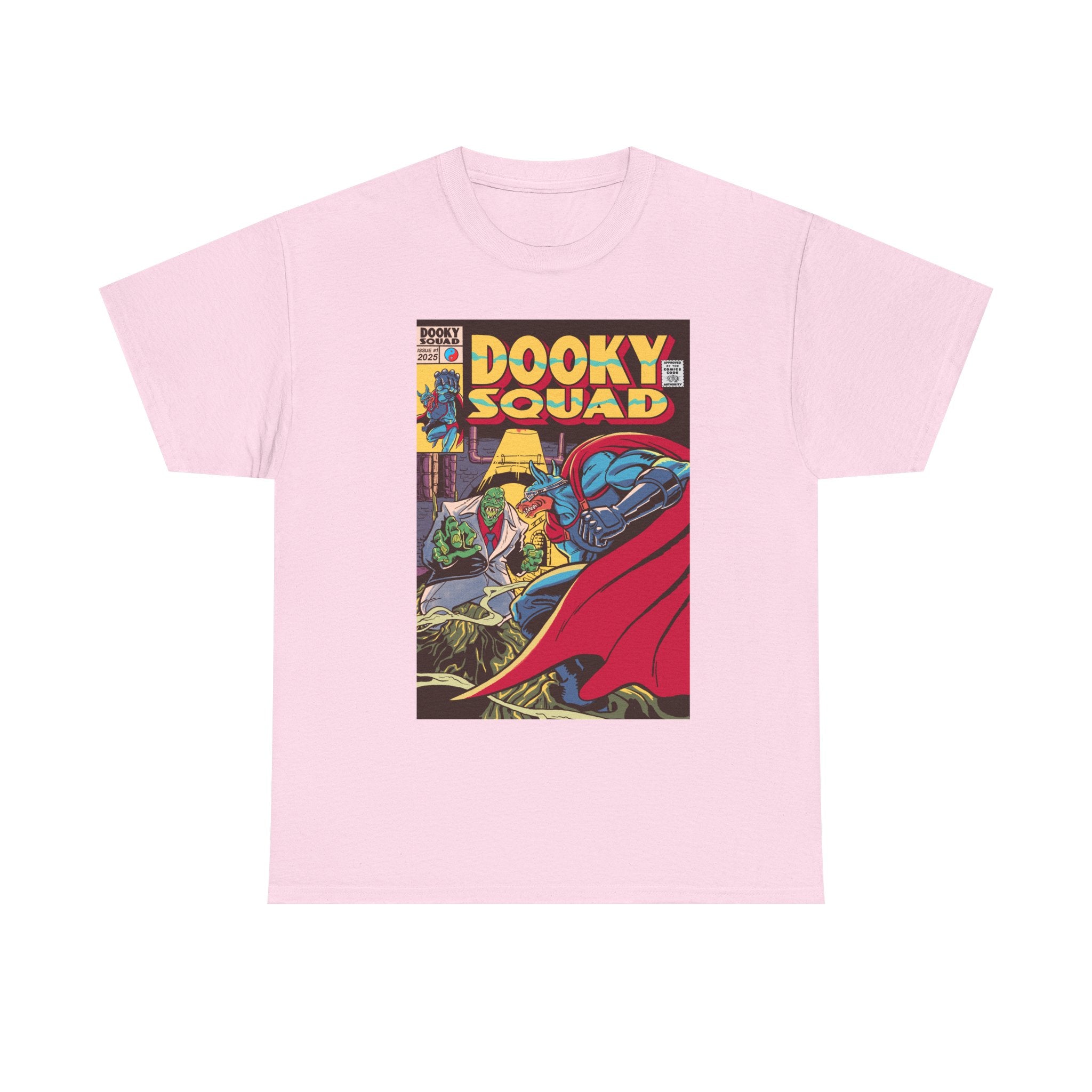 Dooky Squad Issue #1 retro comic cover tee, superhero graphic