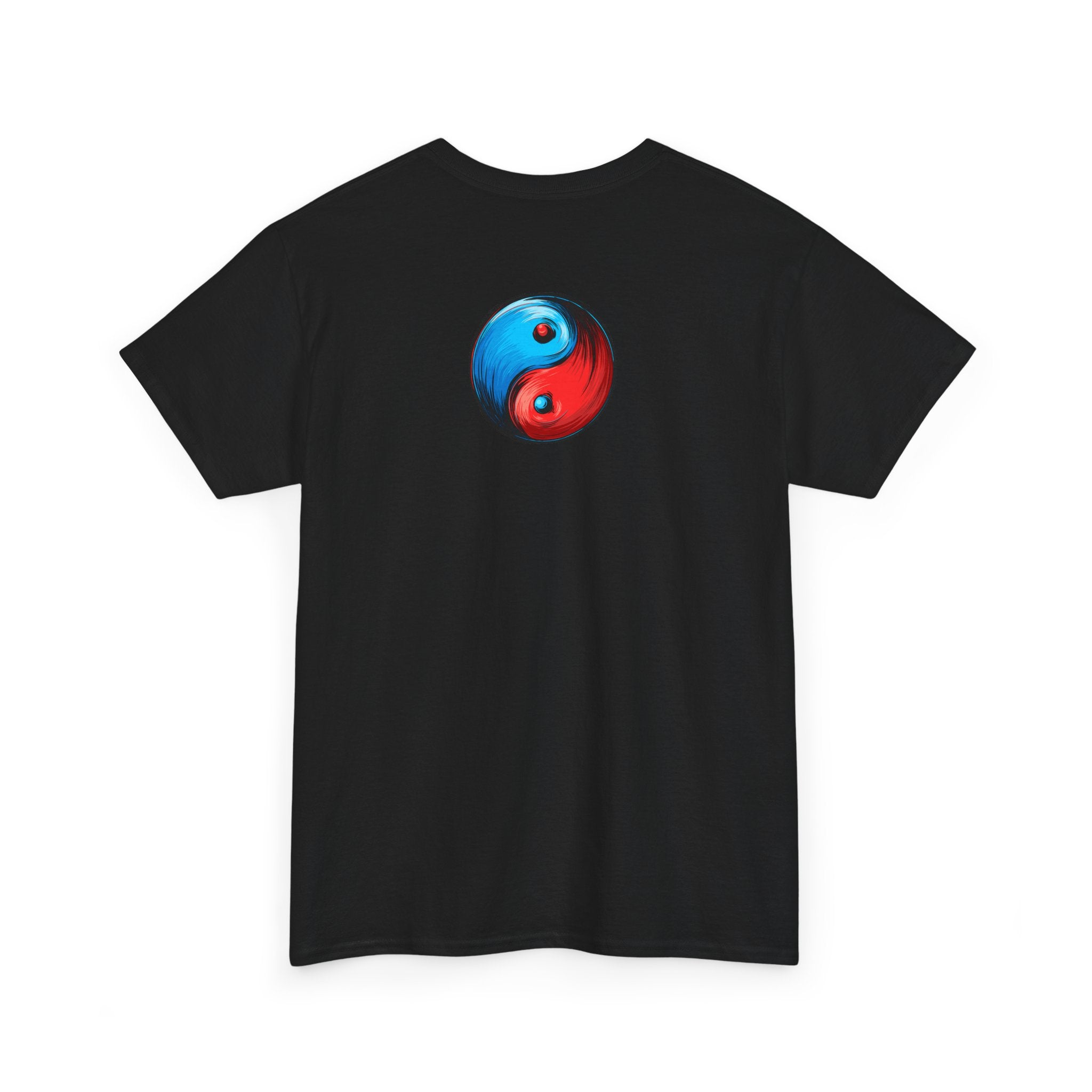 Dooky Squad manga comic tee with neon yin yang back print