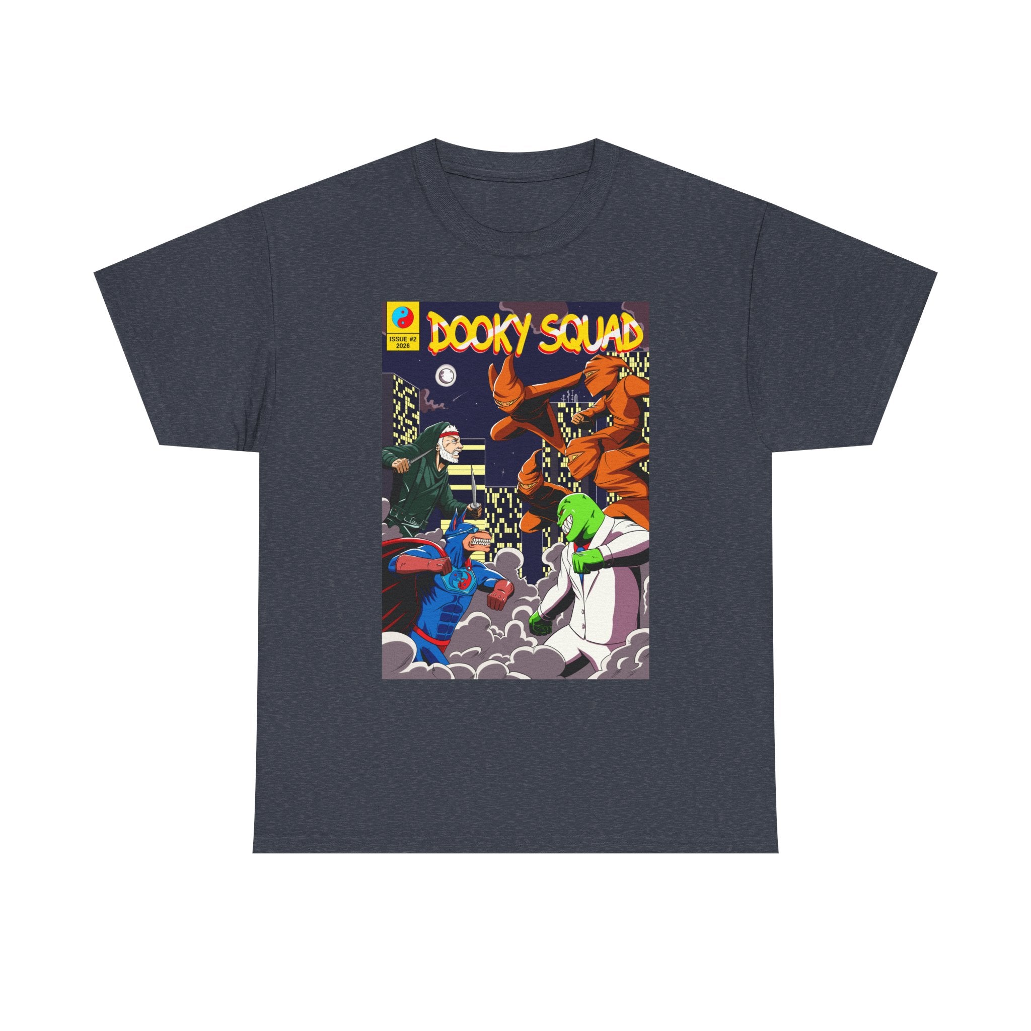 Dooky Squad Issue #2 comic cover tee, cartoon monster battle graphic