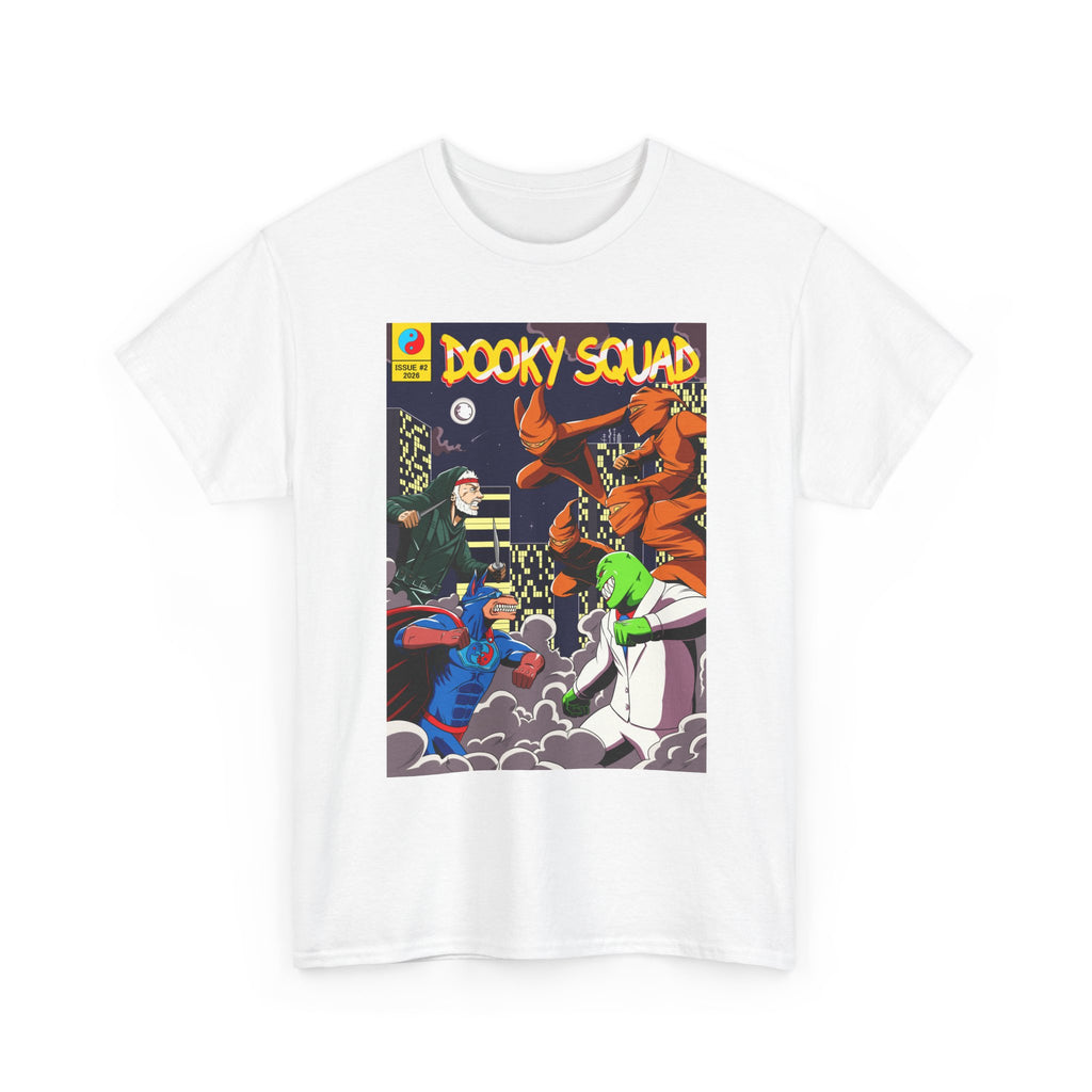 Dooky Squad Issue #2 comic cover tee, cartoon monster battle graphic