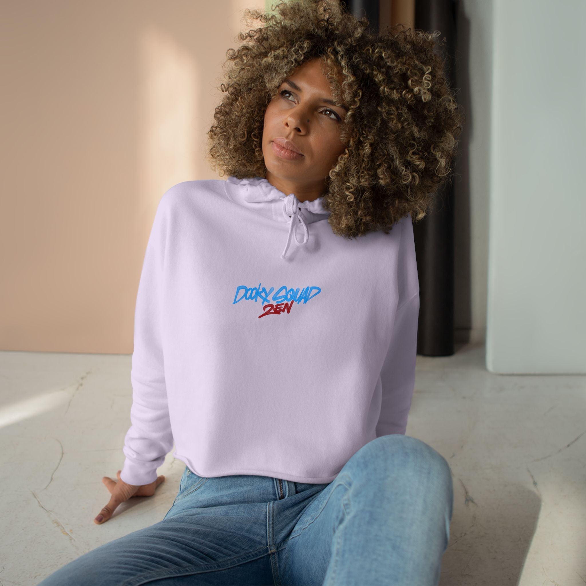 Crop Hoodie — Doberman Anime Graphic Cropped Hoodie with Japanese Text