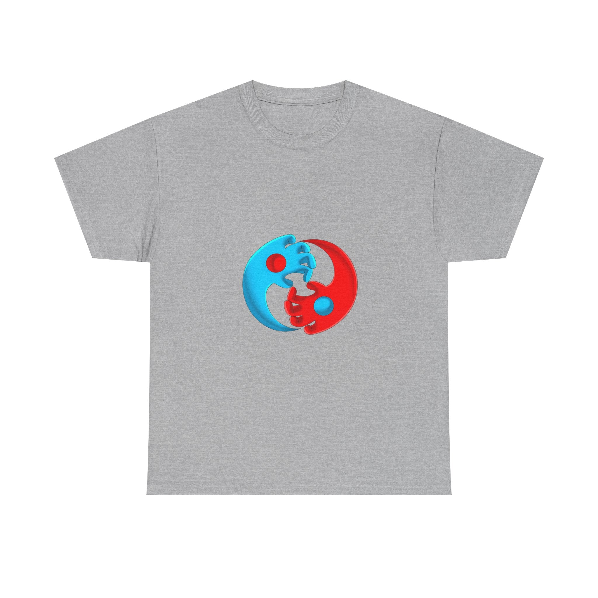 Yin-Yang Hands Tee — Red & Blue Design T-Shirt