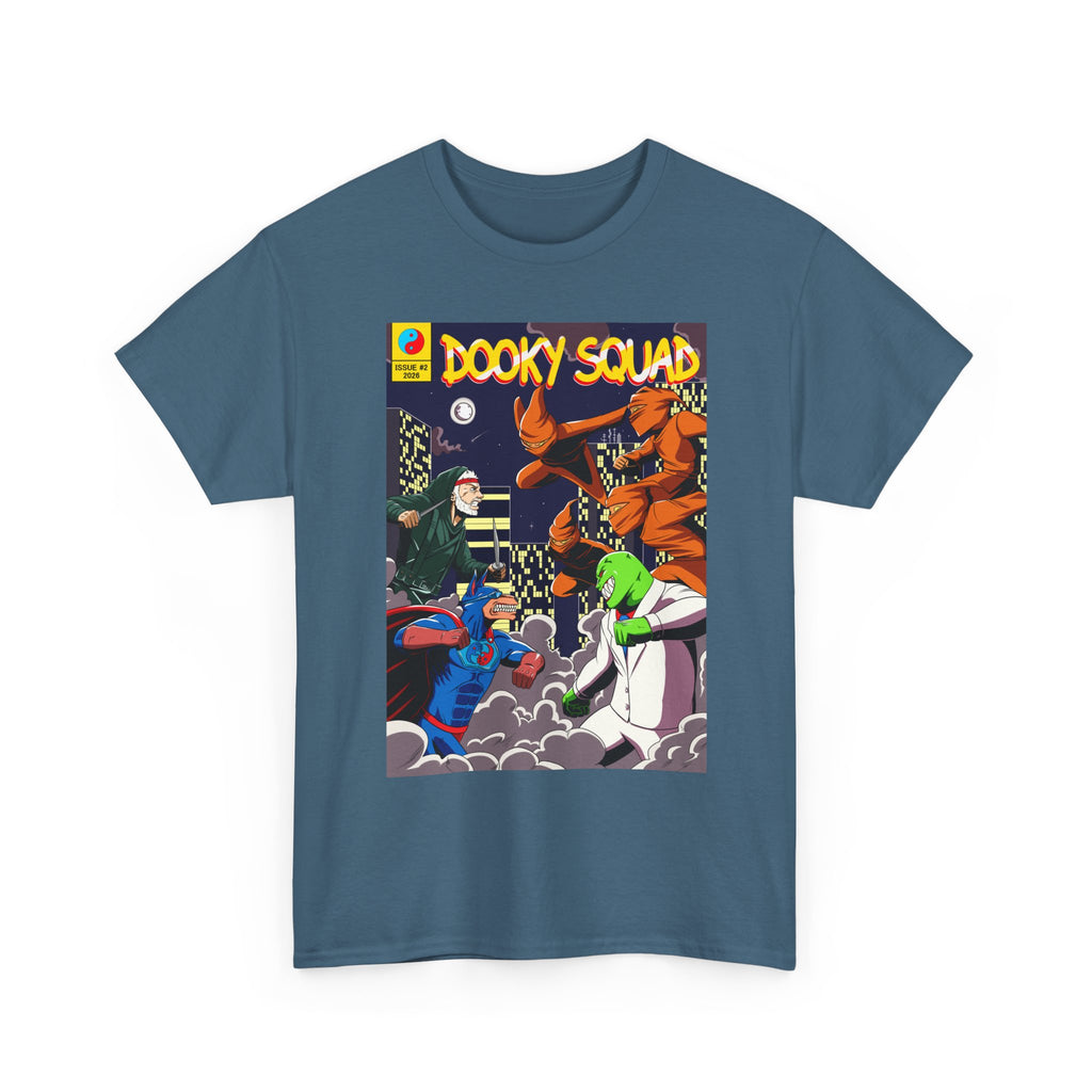 Dooky Squad Issue #2 comic cover tee, cartoon monster battle graphic