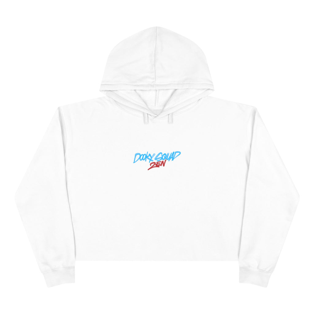 Crop Hoodie — Doberman Anime Graphic Cropped Hoodie with Japanese Text