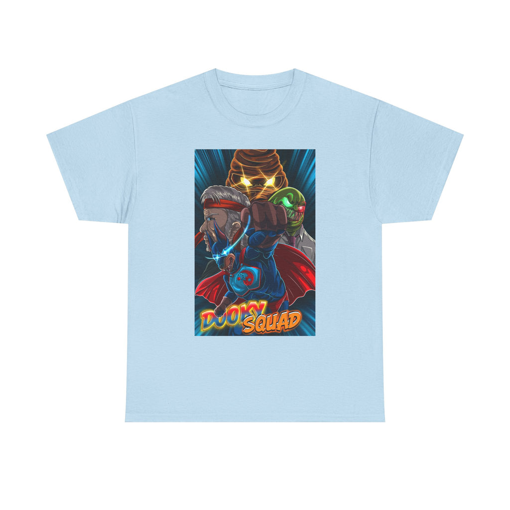 Gloom Squad retro sci-fi graphic tee, vintage comic superhero poster style