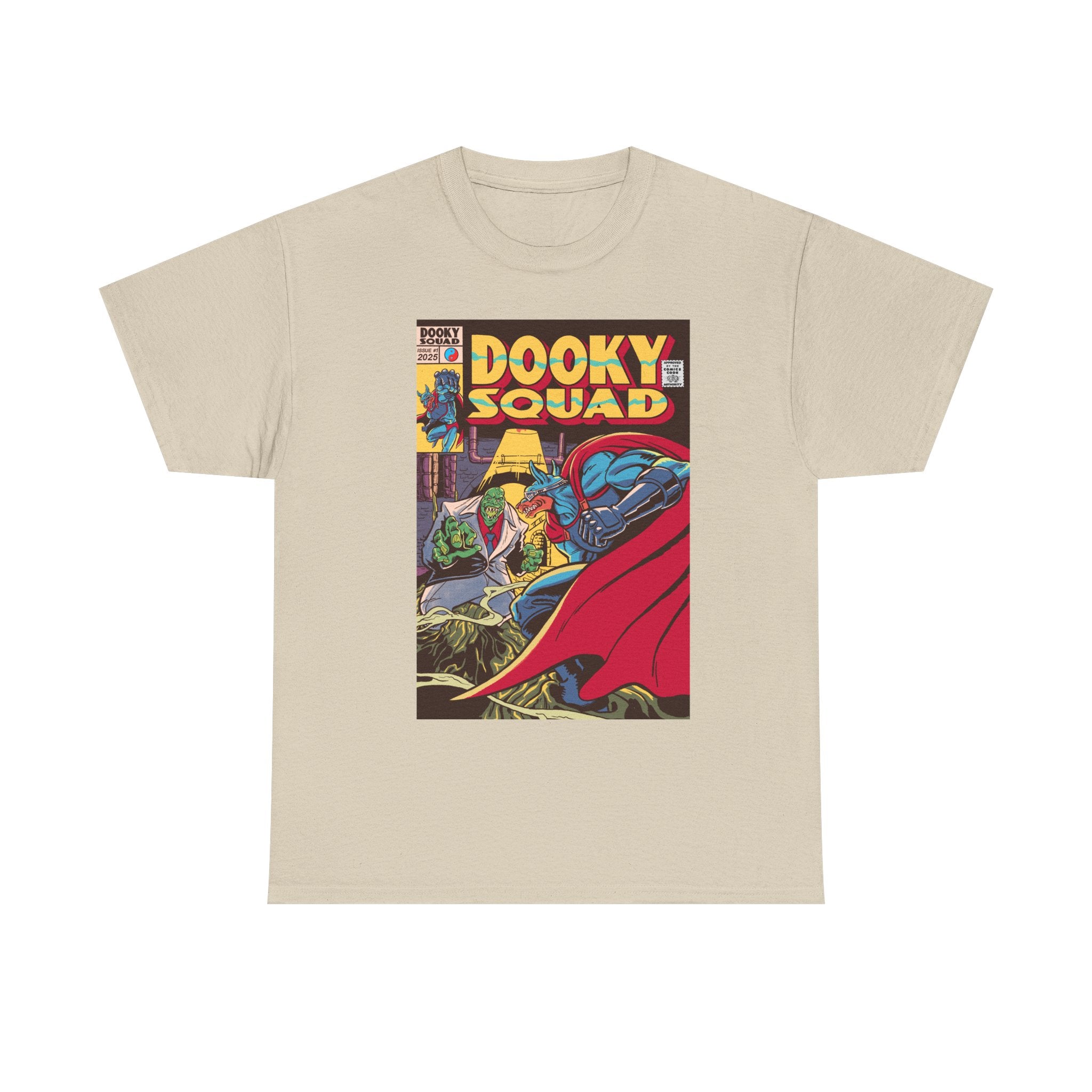 Dooky Squad Issue #1 retro comic cover tee, superhero graphic